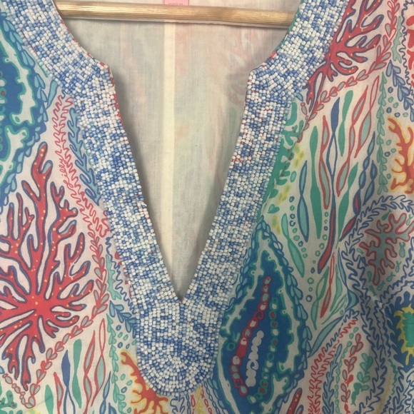 Lilly Pulitzer Courtney Multi Let Minnow Beaded Tunic Shift Dress size small - Picture 7 of 11